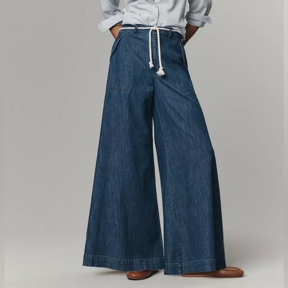 NWT Size 28 - Pilcro 99% Cotton High-Rise Wide-Leg Jeans (NWT US$ 158)